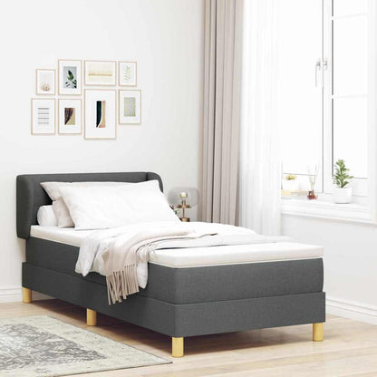 Boxspringbett mit Matratze Dunkelgrau 90 x 190 cm Stoff