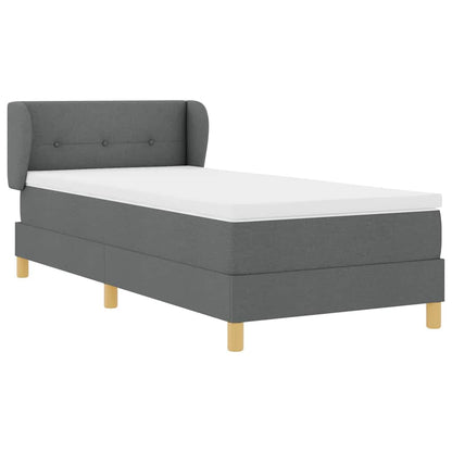 Boxspringbett mit Matratze Dunkelgrau 90 x 190 cm Stoff
