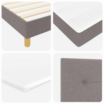 vidaXL Boxspringbett mit Matratze mit Kopfteil Taupe 90 x 190 cm Stoff