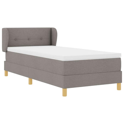 vidaXL Boxspringbett mit Matratze mit Kopfteil Taupe 90 x 200 cm Stoff
