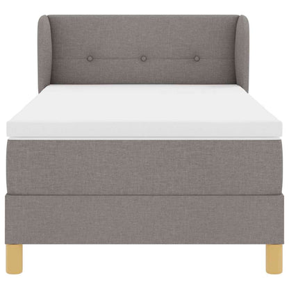 vidaXL Boxspringbett mit Matratze mit Kopfteil Taupe 90 x 200 cm Stoff