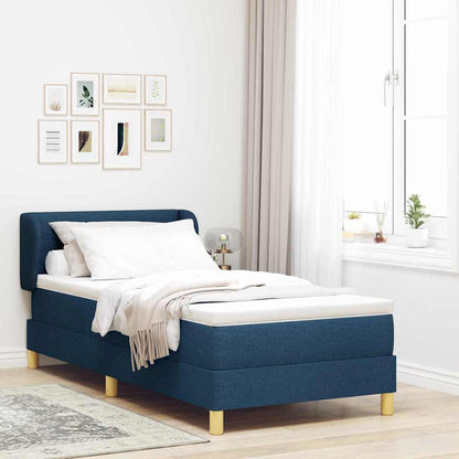 Boxspringbett mit Matratze mit Kopfteil Blau 90 x 200 cm Stoff