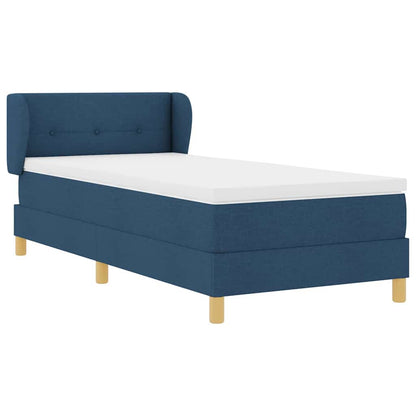 Boxspringbett mit Matratze mit Kopfteil Blau 90 x 200 cm Stoff