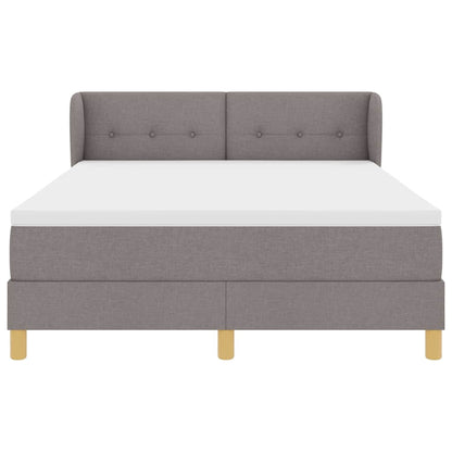 Boxspringbett mit Matratze Taupe 140 x 190 cm Stoff