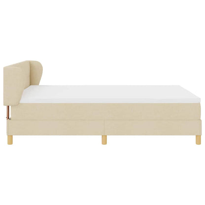Boxspringbett mit Matratze Creme 140 x 190 cm Stoff