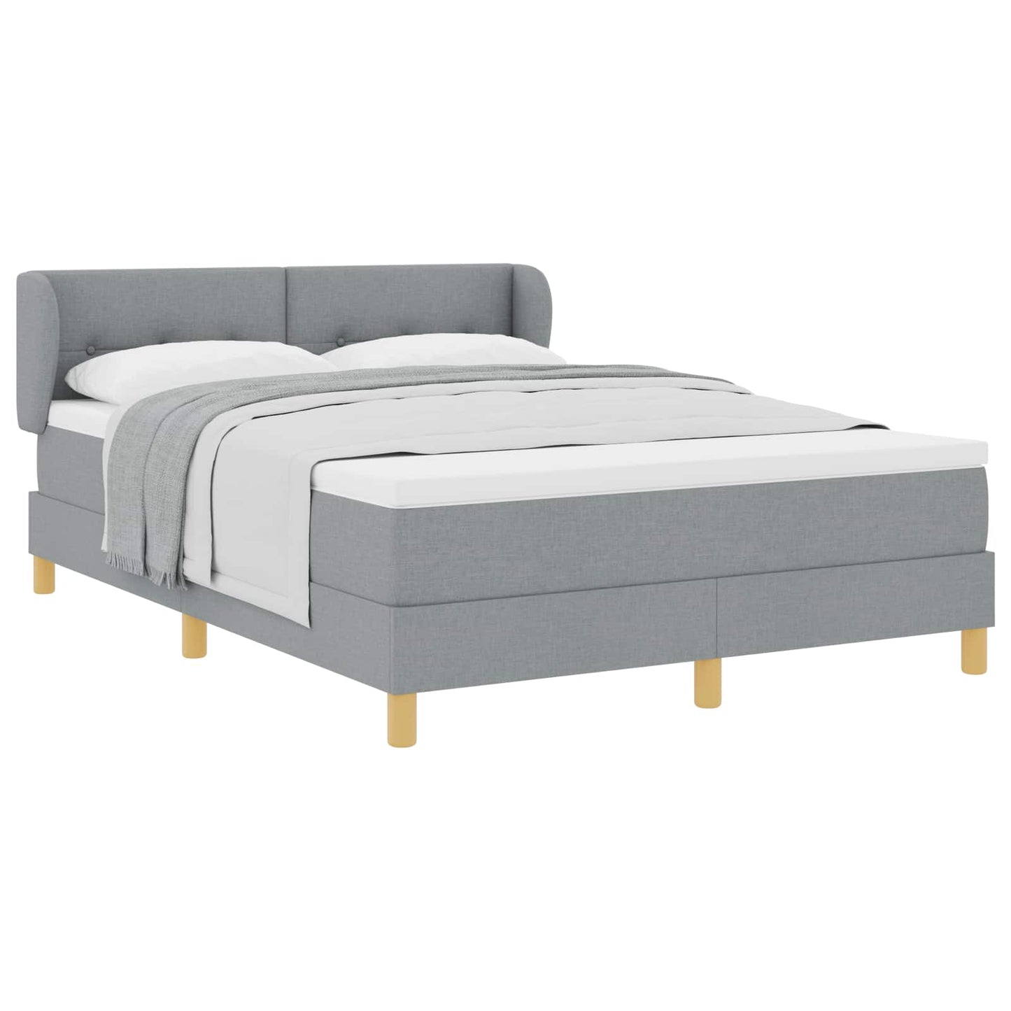 Boxspringbett mit Matratze Hellgrau 140 x 200 cm Stoff