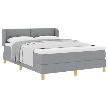 Boxspringbett mit Matratze Hellgrau 140 x 200 cm Stoff