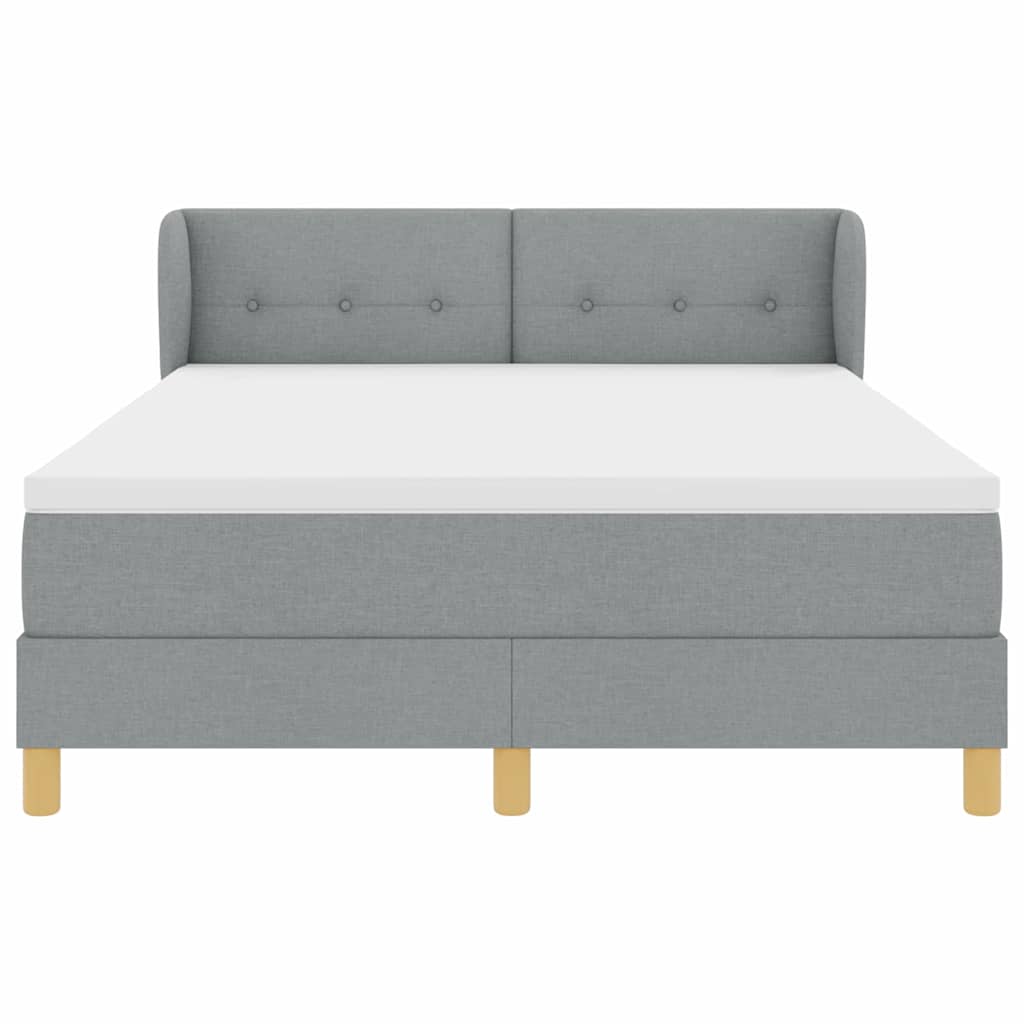 Boxspringbett mit Matratze Hellgrau 140 x 200 cm Stoff