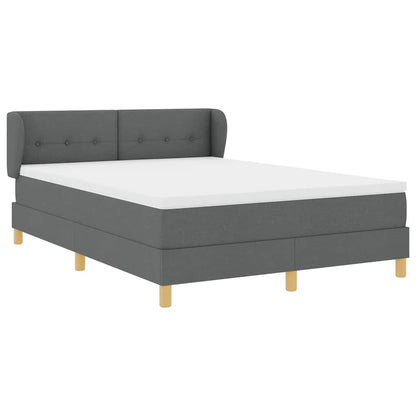 Boxspringbett mit Matratze Dunkelgrau 140 x 200 cm Stoff