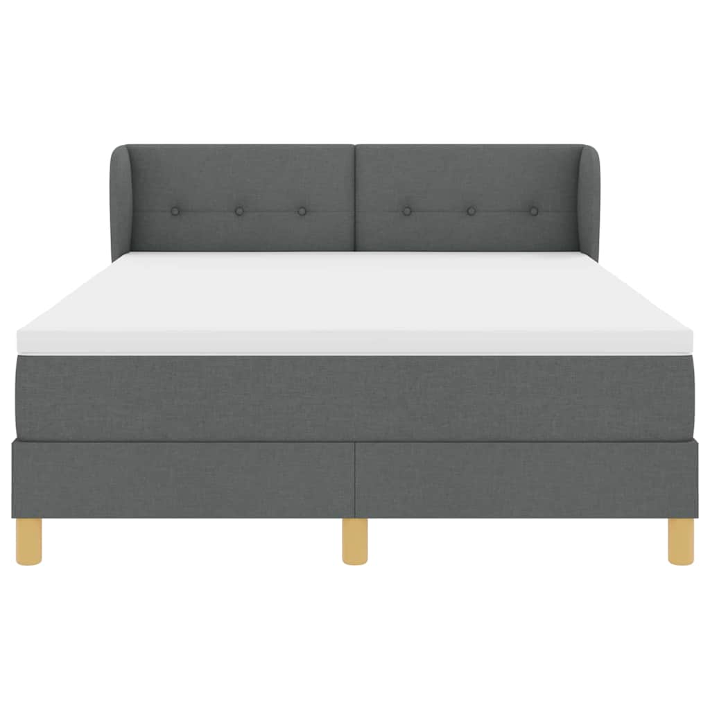 Boxspringbett mit Matratze Dunkelgrau 140 x 200 cm Stoff