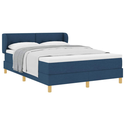 Boxspringbett mit Matratze mit Kopfteil Blau 160 x 200 cm Stoff