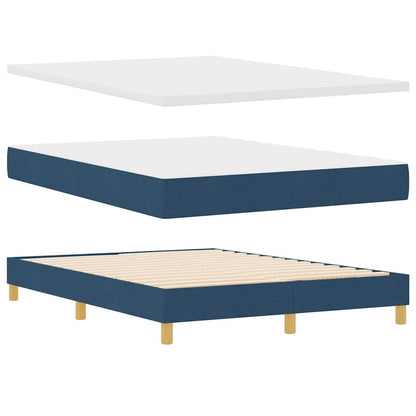 Boxspringbett mit Matratze mit Kopfteil Blau 160 x 200 cm Stoff