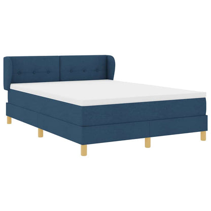 Boxspringbett mit Matratze mit Kopfteil Blau 160 x 200 cm Stoff