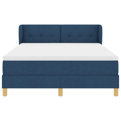 Boxspringbett mit Matratze mit Kopfteil Blau 160 x 200 cm Stoff