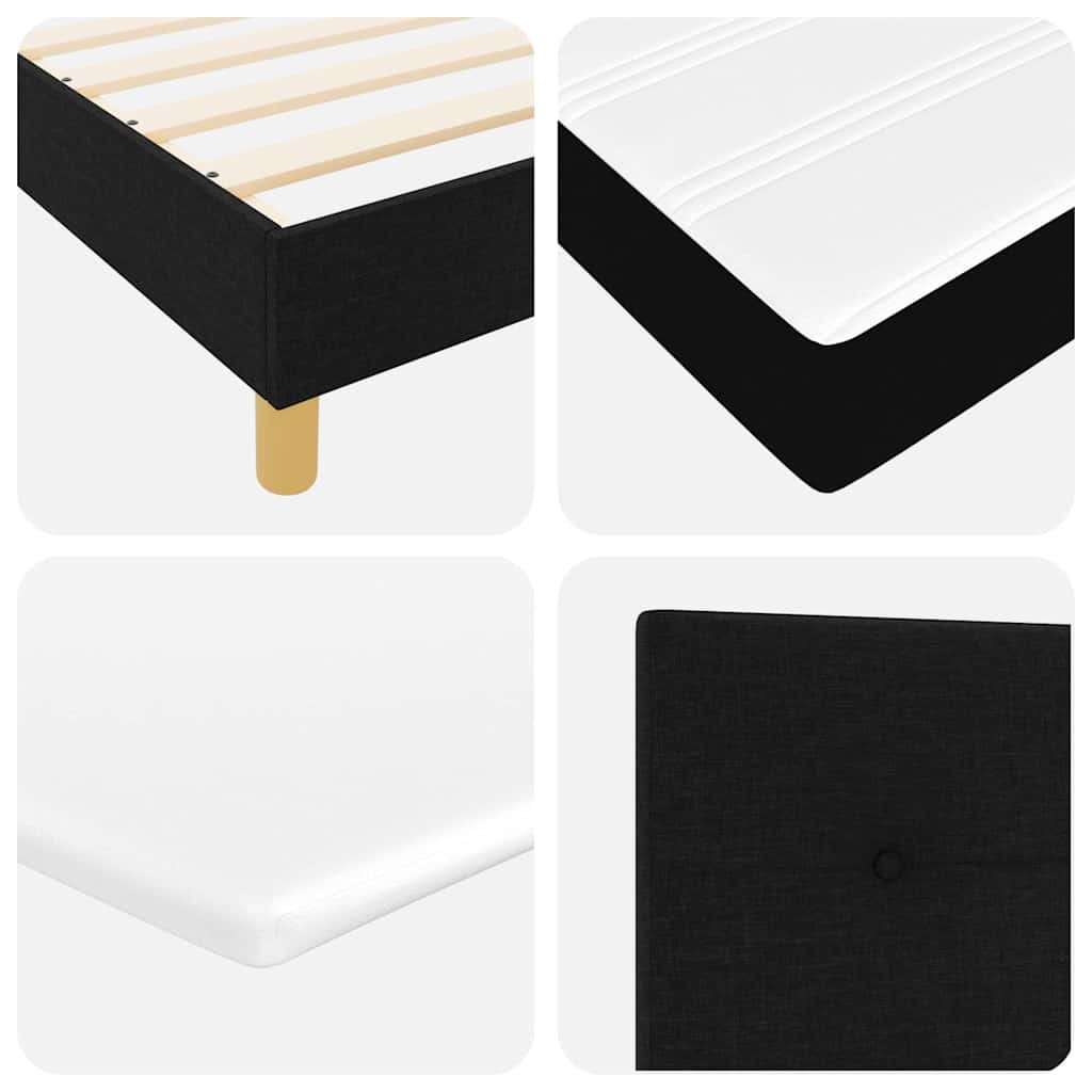 vidaXL Boxspringbett mit Matratze Schwarz 200 x 200 cm Stoff