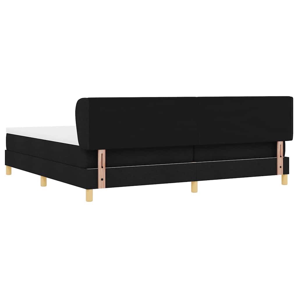 vidaXL Boxspringbett mit Matratze Schwarz 200 x 200 cm Stoff