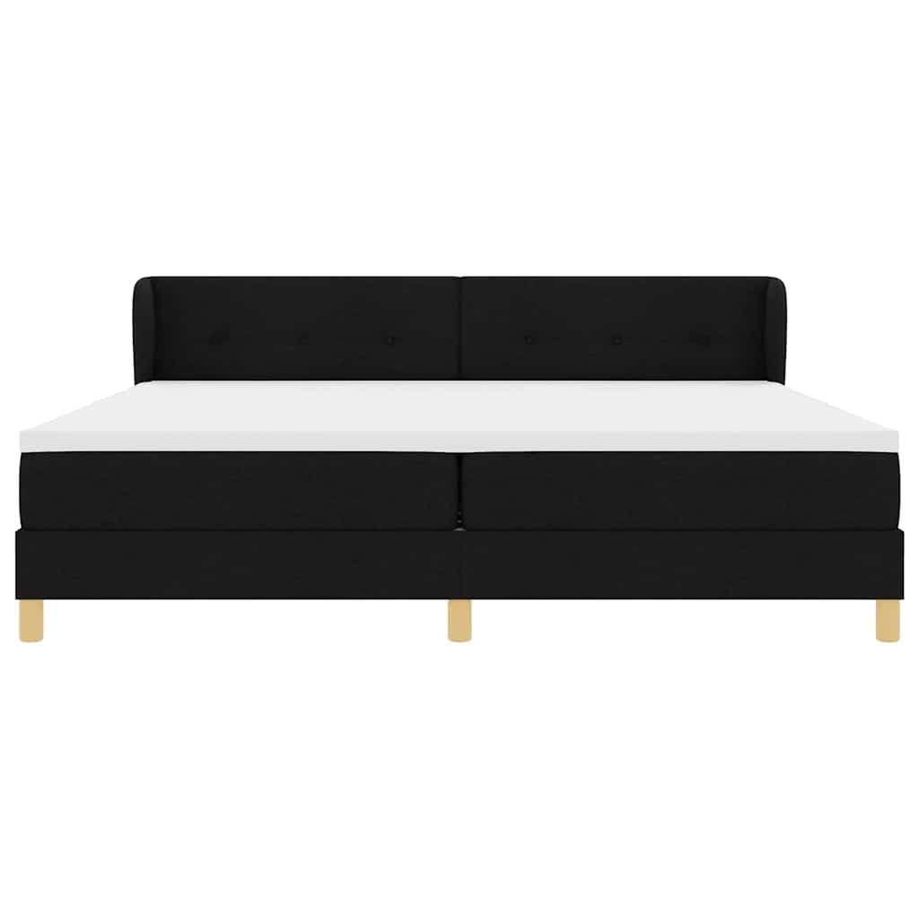 vidaXL Boxspringbett mit Matratze Schwarz 200 x 200 cm Stoff