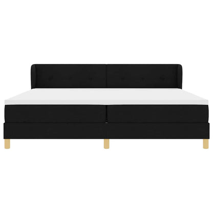 vidaXL Boxspringbett mit Matratze Schwarz 200 x 200 cm Stoff