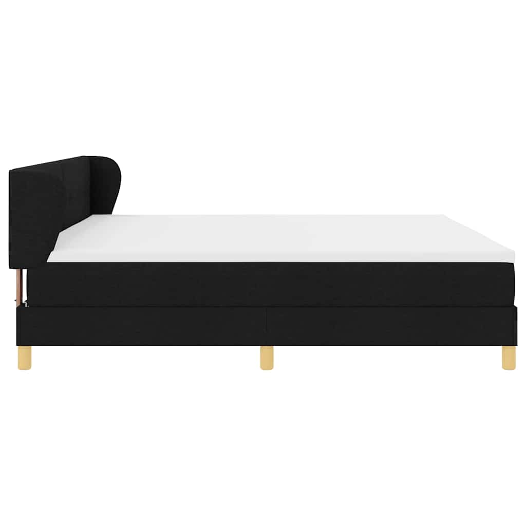 vidaXL Boxspringbett mit Matratze Schwarz 200 x 200 cm Stoff