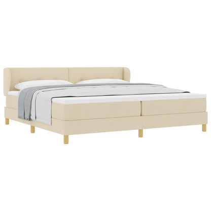 Boxspringbett mit Matratze Creme 200 x 200 cm Stoff