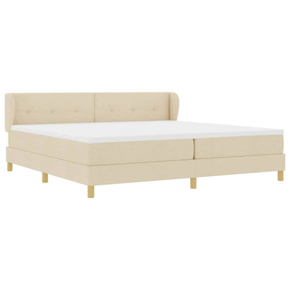Boxspringbett mit Matratze Creme 200 x 200 cm Stoff
