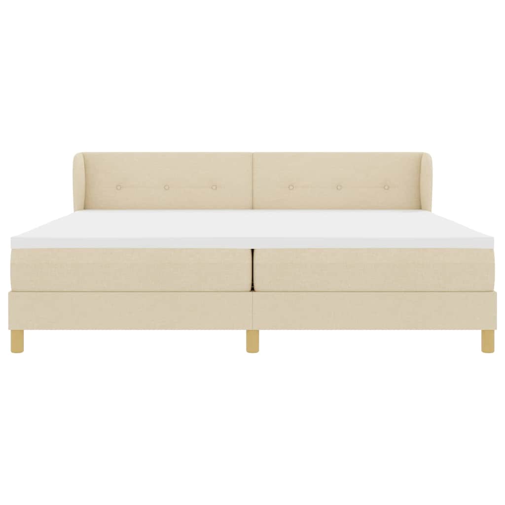 Boxspringbett mit Matratze Creme 200 x 200 cm Stoff