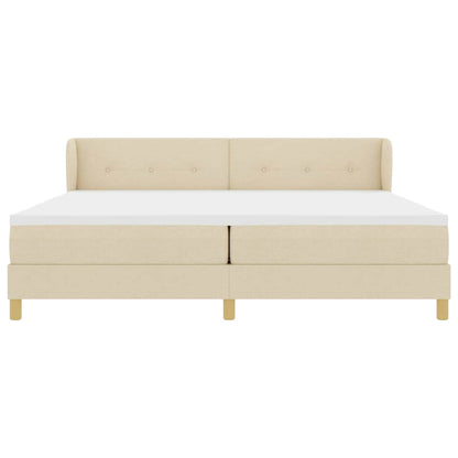 Boxspringbett mit Matratze Creme 200 x 200 cm Stoff