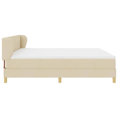 Boxspringbett mit Matratze Creme 200 x 200 cm Stoff
