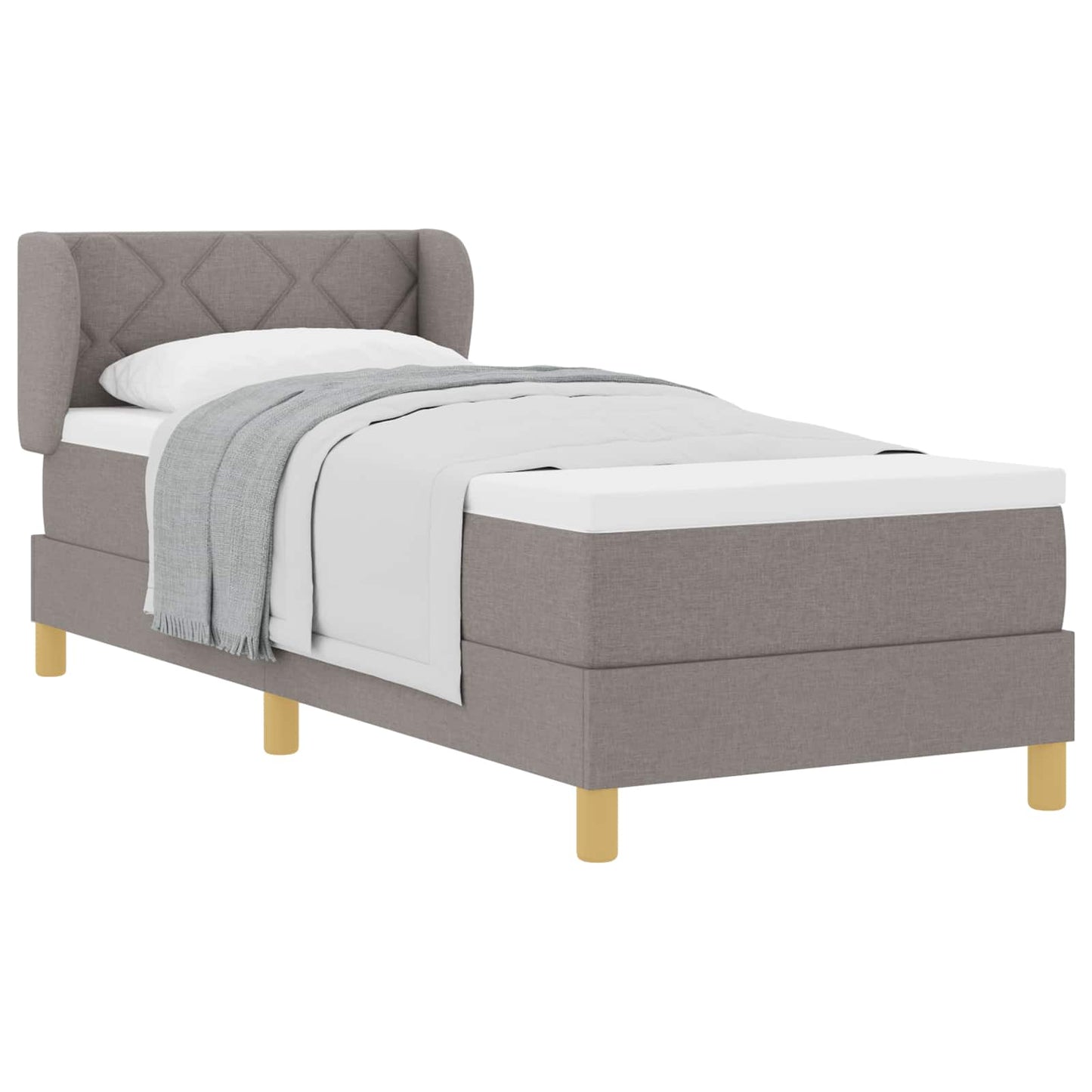 Boxspringbett mit Matratze mit Kopfteil Taupe 80 x 200 cm Stoff
