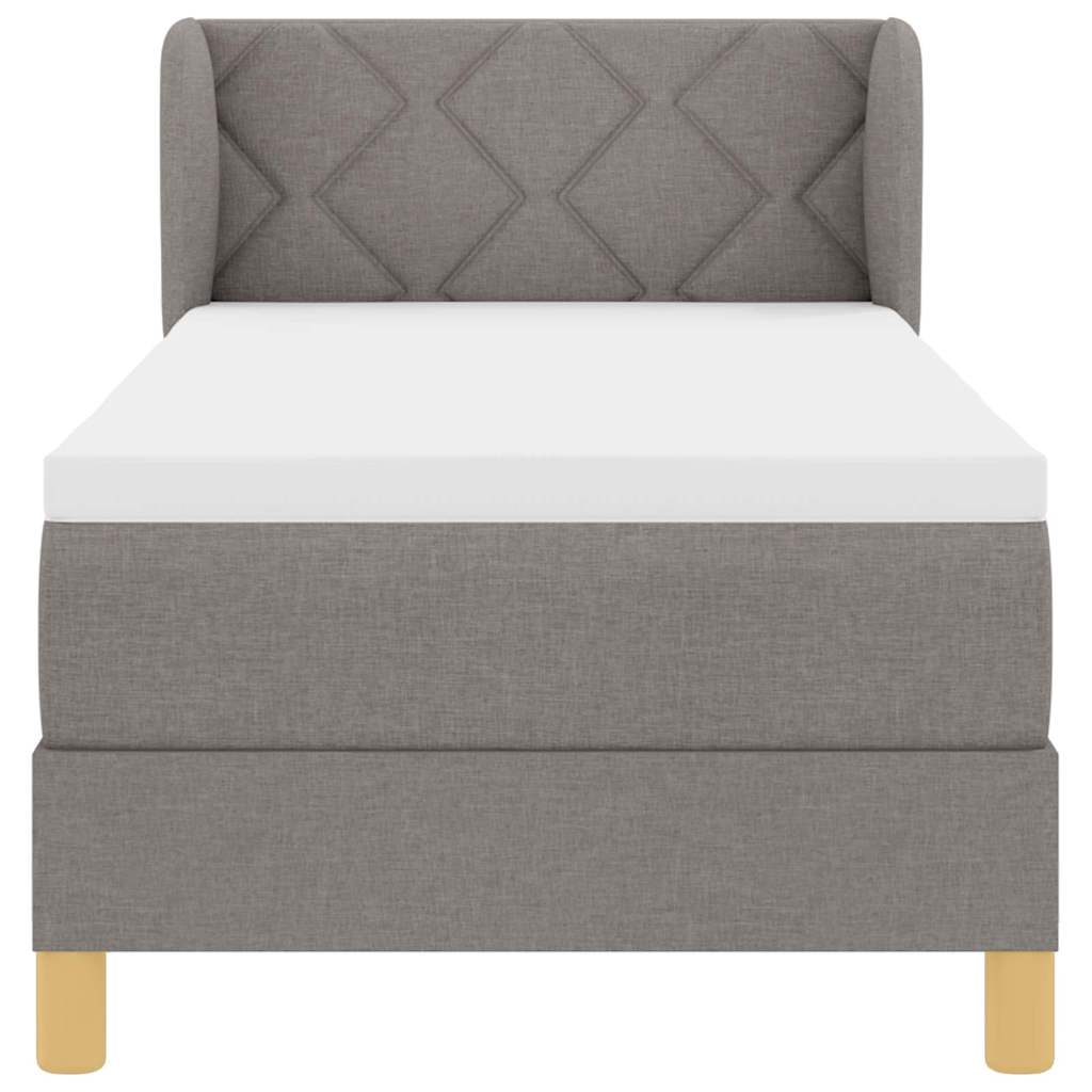 Boxspringbett mit Matratze mit Kopfteil Taupe 80 x 200 cm Stoff