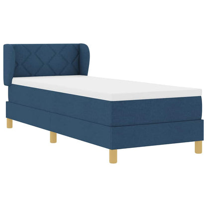 Boxspringbett mit Matratze mit Kopfteil Blau 80 x 200 cm Stoff