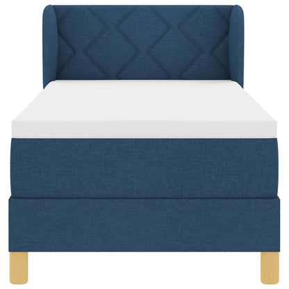 Boxspringbett mit Matratze mit Kopfteil Blau 80 x 200 cm Stoff