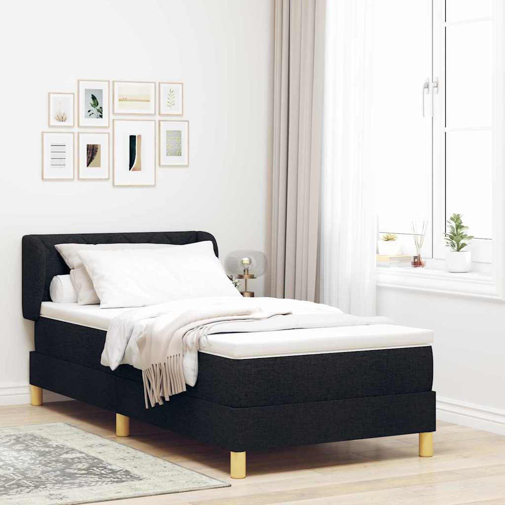 Boxspringbett mit Matratze Schwarz 100 x 200 cm Stoff