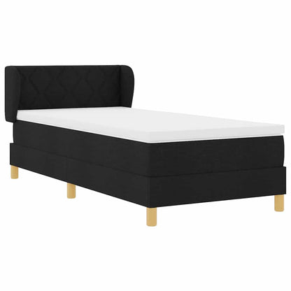 Boxspringbett mit Matratze Schwarz 100 x 200 cm Stoff