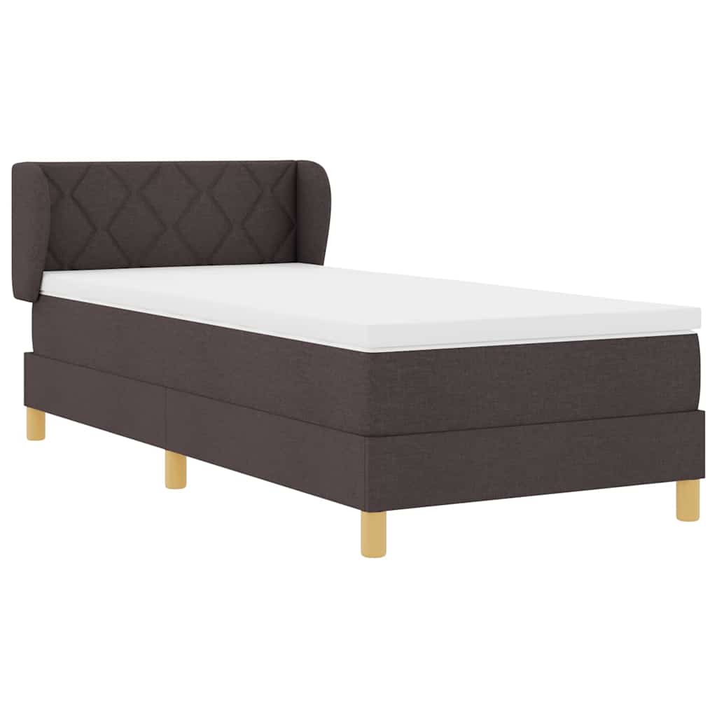 Boxspringbett mit Matratze Dunkelbraun 100 x 200 cm Stoff