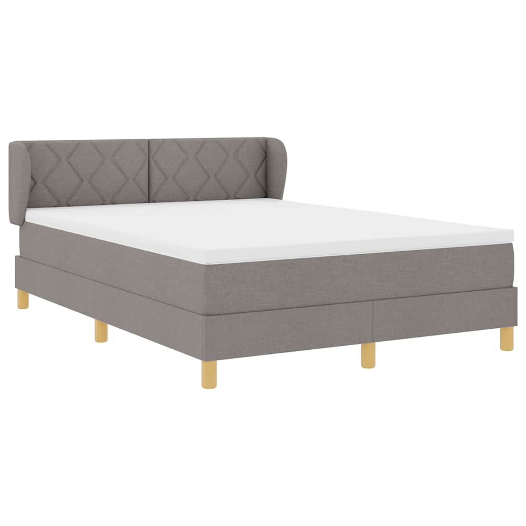 Boxspringbett mit Matratze Taupe 160 x 200 cm Stoff