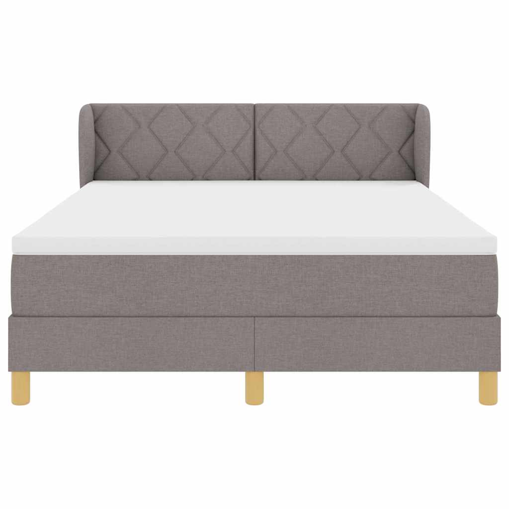 Boxspringbett mit Matratze Taupe 160 x 200 cm Stoff