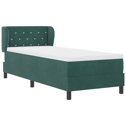 vidaXL Boxspringbett mit Matratze Dunkelgrün 80 x 200 cm Samt