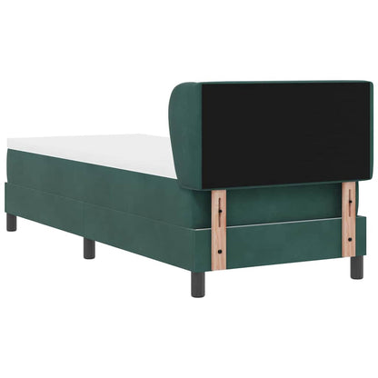 vidaXL Boxspringbett mit Matratze Dunkelgrün 80 x 200 cm Samt
