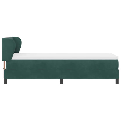 vidaXL Boxspringbett mit Matratze Dunkelgrün 80 x 200 cm Samt
