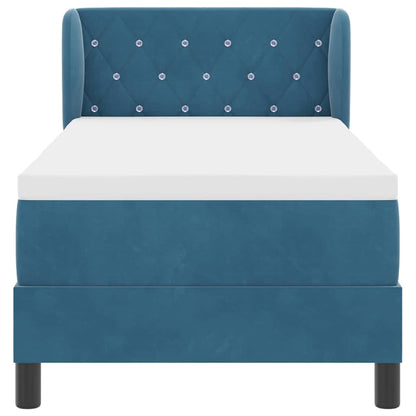 Boxspringbett mit Matratze Dunkelblau 80 x 200 cm Samt