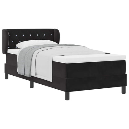 Boxspringbett mit Matratze Schwarz 90 x 190 cm Samt