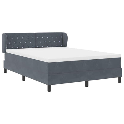 Boxspringbett mit Matratze Dunkelgrau 140 x 190 cm Samt