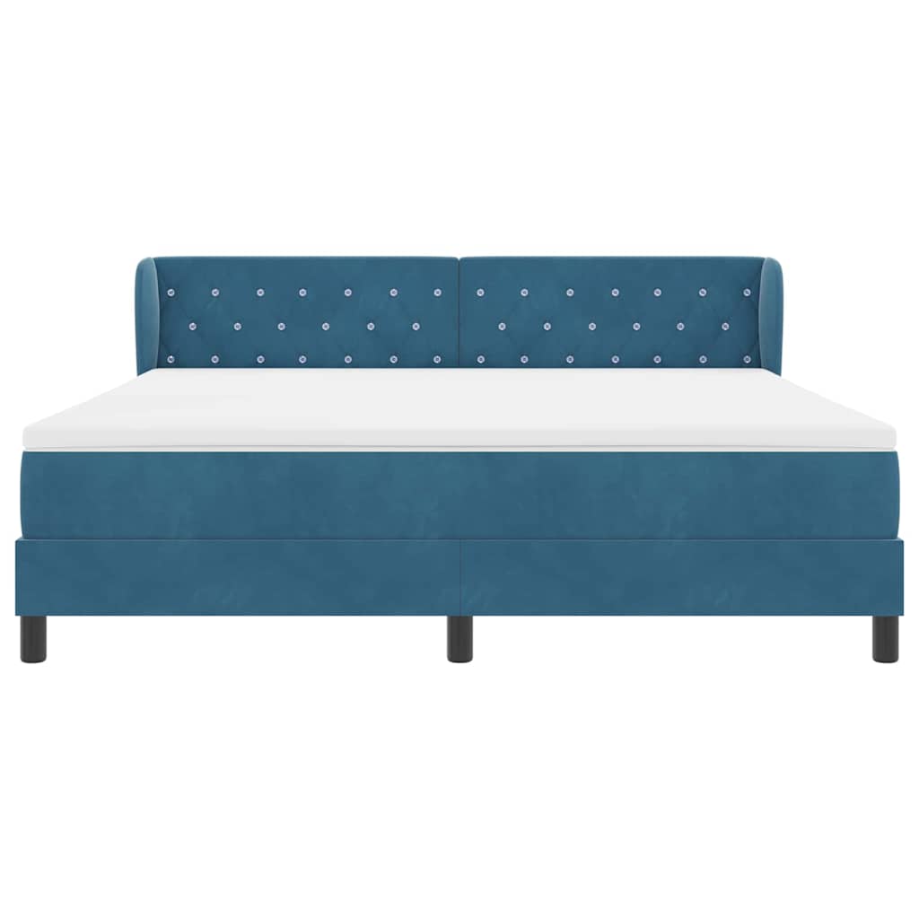 Boxspringbett mit Matratze Dunkelblau 180 x 200 cm Samt
