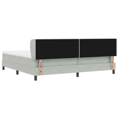 Boxspringbett mit Matratze Hellgrau 200 x 200 cm Samt