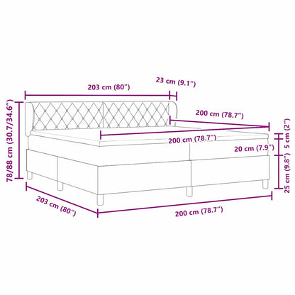 Boxspringbett mit Matratze Hellgrau 200 x 200 cm Samt