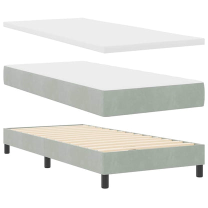 Boxspringbett mit Matratze Hellgrau 80 x 200 cm Samt