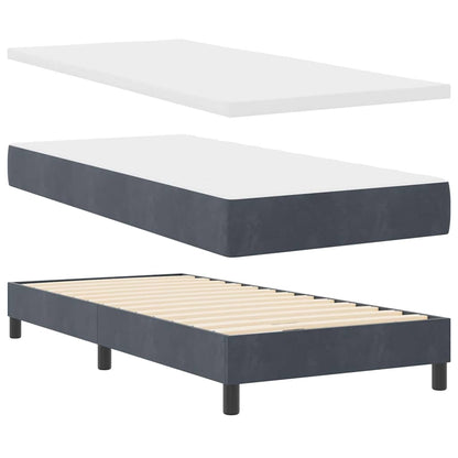 Boxspringbett mit Matratze Dunkelgrau 80 x 200 cm Samt