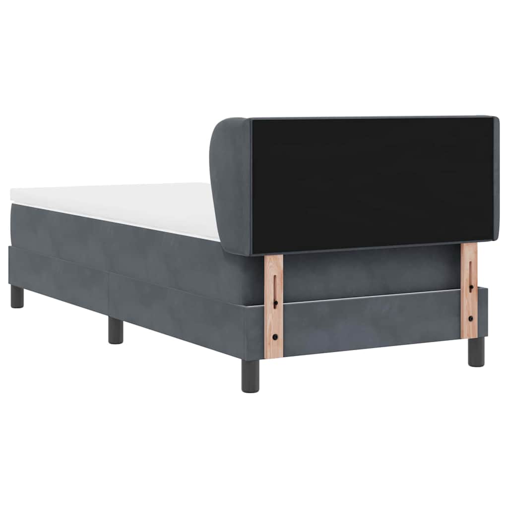 Boxspringbett mit Matratze Dunkelgrau 80 x 200 cm Samt