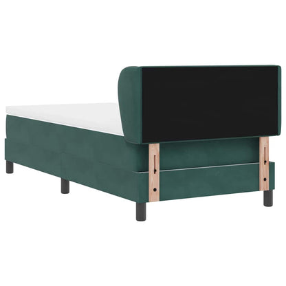 vidaXL Boxspringbett mit Matratze Dunkelgrün 80 x 200 cm Samt